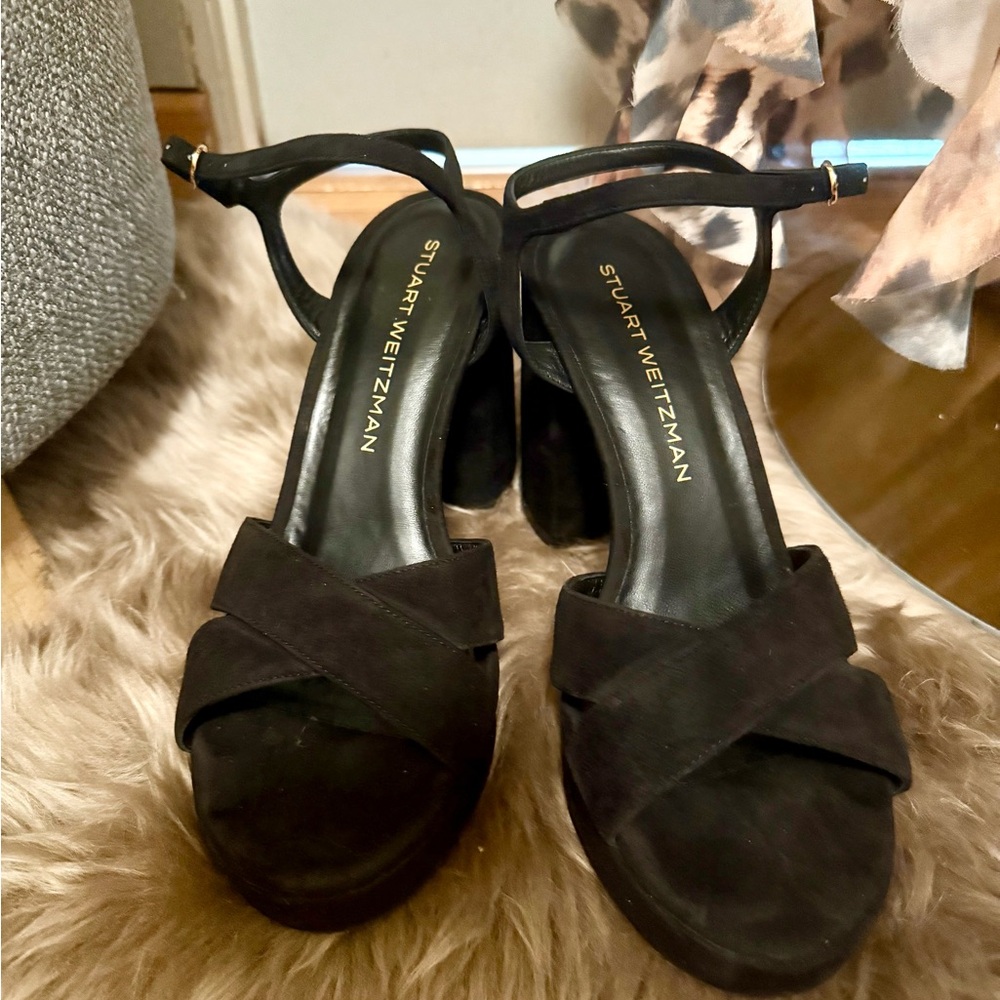 Stuart Weitzman Black Suede Heels